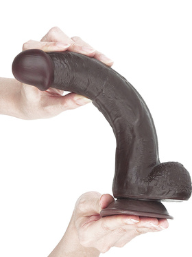 LoveToy: Sliding-Skin Dildo, 24 cm, mörk