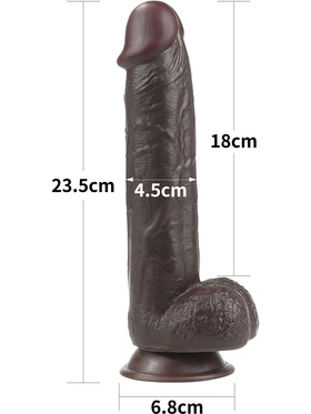 LoveToy: Sliding-Skin Dildo, 24 cm, mörk