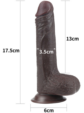 LoveToy: Sliding-Skin Dildo, 17.5 cm, mörk