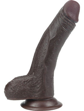 LoveToy: Sliding-Skin Dildo, 17.5 cm, mörk