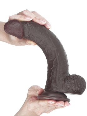 LoveToy: Sliding-Skin Dildo, 23 cm, mörk