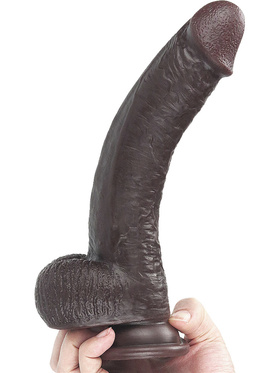 LoveToy: Sliding-Skin Dildo, 23 cm, mörk