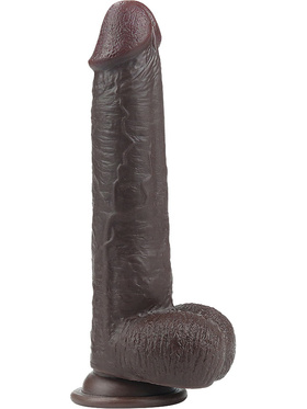 LoveToy: Sliding-Skin Dildo, 23 cm, mörk