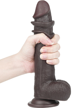 LoveToy: Sliding-Skin Dildo, 23 cm, mörk