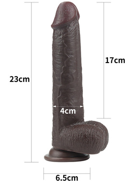 LoveToy: Sliding-Skin Dildo, 23 cm, mörk