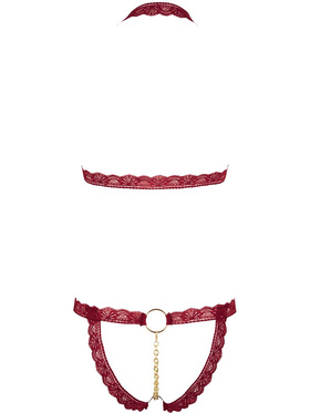 Cottelli Lingerie: BH-set med elastiska spetsband, röd