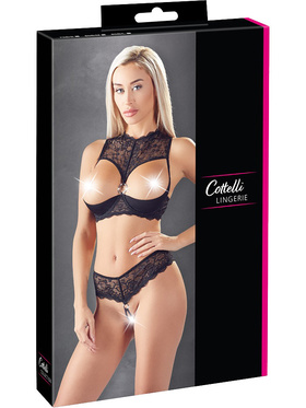 Cottelli Lingerie: Öppen BH med Stringtrosor