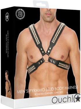 Ouch!: Men's Pyramid Stud Body Harness, One Size