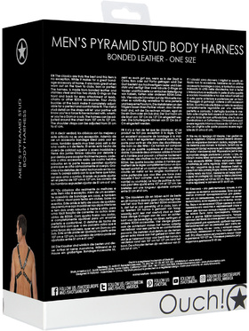 Ouch!: Men's Pyramid Stud Body Harness, One Size