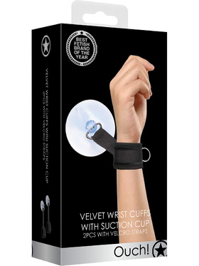 Ouch!: Velvet Wrist Cuffs with Suction Cup, 2-pack