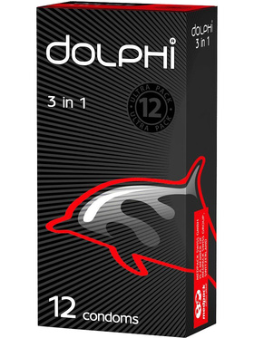 Dolphi 3 in 1: Kondomer, 12-pack