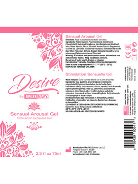 Swiss Navy Desire: Sensual Arousal Gel, 75 ml