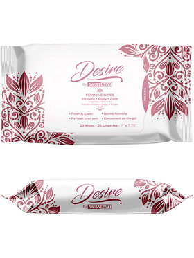 Swiss Navy Desire: Feminine Wipes, 25-pack