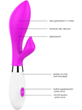 Luminous: Achelois, Ultra Soft Silicone Rabbit Vibrator, rosa