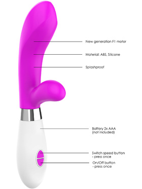 Luminous: Achilles, Ultra Soft Silicone Rabbit Vibrator, rosa