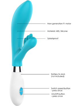 Luminous: Agave, Ultra Soft Silicone Rabbit Vibrator, turkos