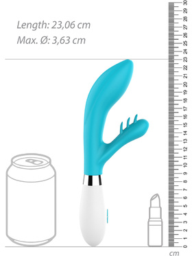 Luminous: Agave, Ultra Soft Silicone Rabbit Vibrator, turkos