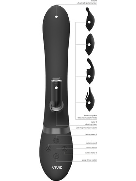 Vive: Chou, G-Spot Rabbit Vibrator, svart