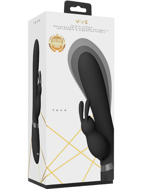 Vive: Taka, Inflatable Rabbit Vibrator, svart