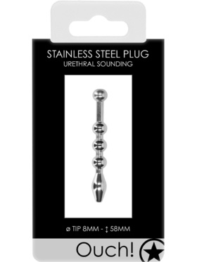 Ouch!: Urethral Sounding, Stainless Steel Plug, 8 mm