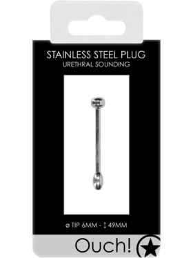 Ouch!: Urethral Sounding, Stainless Steel Plug, 6 mm