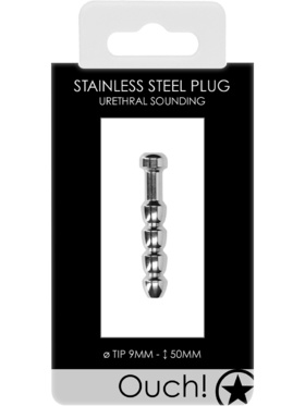 Ouch!: Urethral Sounding, Stainless Steel Plug, 9 mm