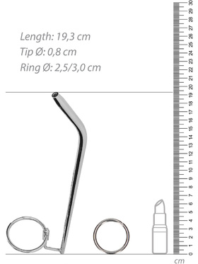 Ouch!: Urethral Sounding, Steel Dilator Stick with Ring, 8 mm