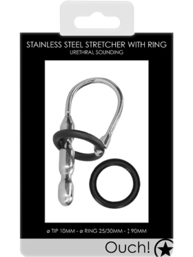 Ouch!: Urethral Sounding, Steel Stretcher with Ring, 10 mm