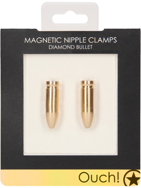 Ouch!: Magnetic Nipple Clamps, Diamond Bullet, guld