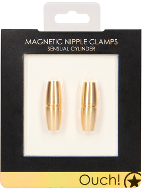 Ouch!: Magnetic Nipple Clamps, Sensual Cylinder, guld