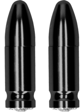 Ouch!: Magnetic Nipple Clamps, Diamond Bullet, svart