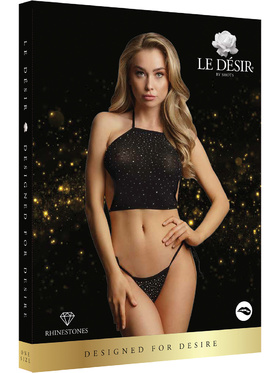 Le Désir: Festive Rhinestone Top and Thong, One Size