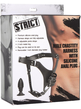 Strict: Male Chastity Harness with Silicone Anal Plug