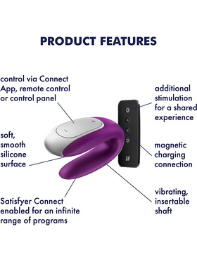 Satisfyer Connect: Double Fun, Partner Vibrator, lila