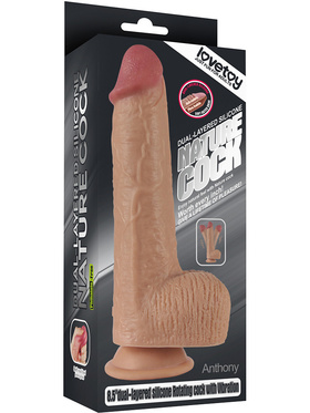 LoveToy: Anthony, Silicone Rotating Cock with Vibration, 22 cm