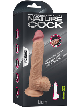LoveToy: Liam, Silicone Rotating Cock with Vibration, 22 cm