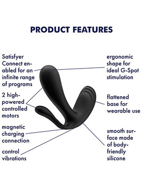 Satisfyer Connect: Top Secret +, Wearable Vibrator, svart