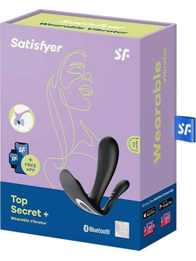 Satisfyer Connect: Top Secret +, Wearable Vibrator, svart