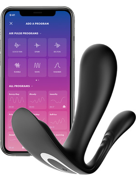 Satisfyer Connect: Top Secret +, Wearable Vibrator, svart