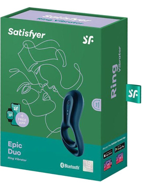 Satisfyer Connect: Epic Duo, Ring Vibrator, blå