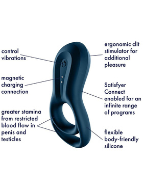 Satisfyer Connect: Epic Duo, Ring Vibrator, blå