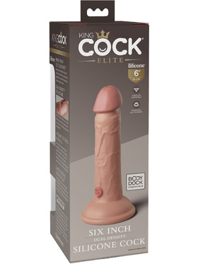 King Cock Elite: Dual Density Silicone Cock, 18 cm, ljus