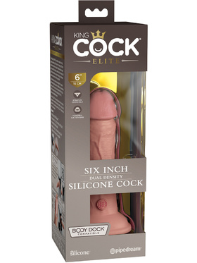 King Cock Elite: Dual Density Silicone Cock, 18 cm, ljus