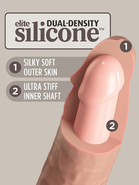 King Cock Elite: Dual Density Silicone Cock, 21 cm, ljus