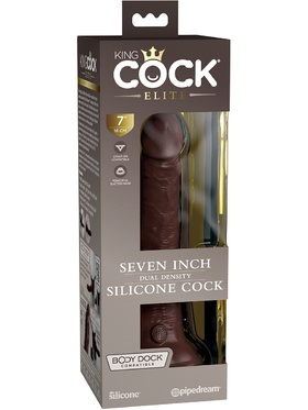 King Cock Elite: Dual Density Silicone Cock, 21 cm, mörk