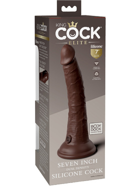 King Cock Elite: Dual Density Silicone Cock, 21 cm, mörk