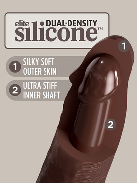 King Cock Elite: Dual Density Silicone Cock, 21 cm, mörk