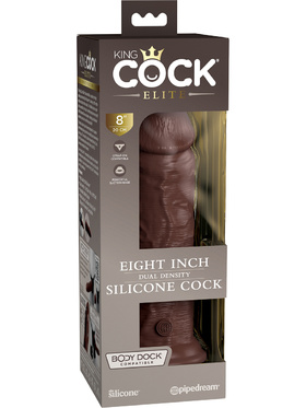 King Cock Elite: Dual Density Silicone Cock, 22 cm, mörk