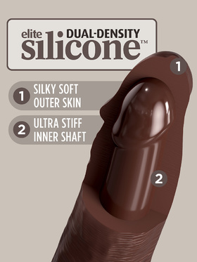 King Cock Elite: Dual Density Silicone Cock, 22 cm, mörk