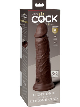 King Cock Elite: Dual Density Silicone Cock, 22 cm, mörk